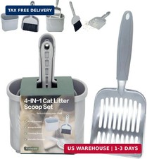4-in-1 Cat Litter Scoop with Holder, Cat Litter Box Organizer Cleanup Kit - Swee