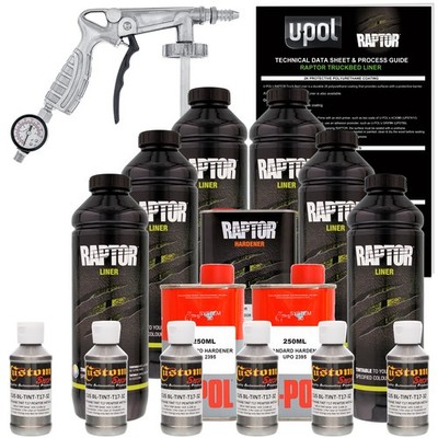 U-POL Raptor Tintable Pewter Metallic Spray-On Truck Bed Liner Spray Gun 6 Liter