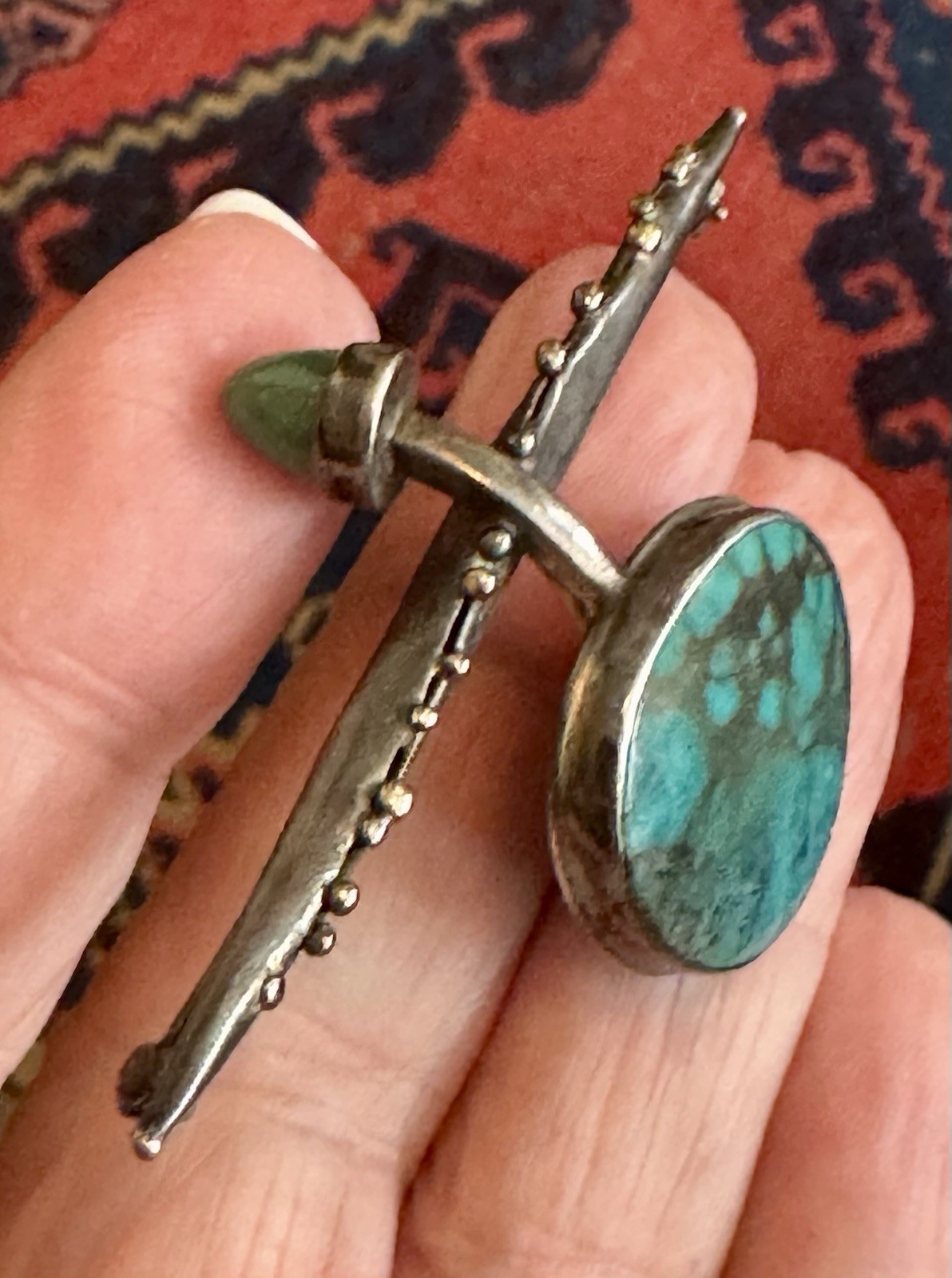 SPECTACULAR SIGNED STERLING SILVER TURQUOISE CHAL… - image 3