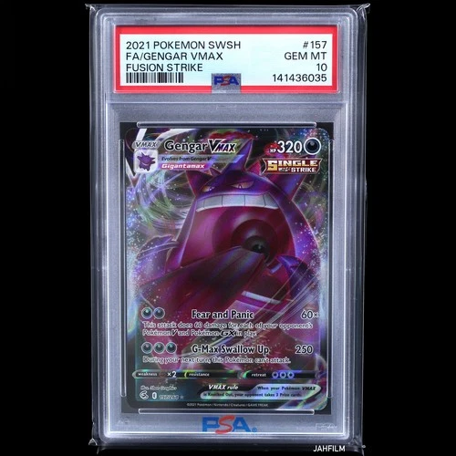 PSA 10 POKEMON 2021 SWORD & SHIELD FA GENGAR VMAX #157 FUSION STRIKE 157/264