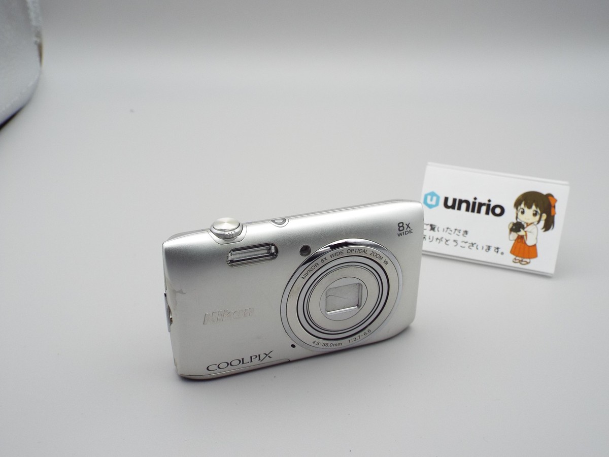Near Mint] Nikon COOLPIX S3600 Silver 20.1MP 8x Zoom Digital