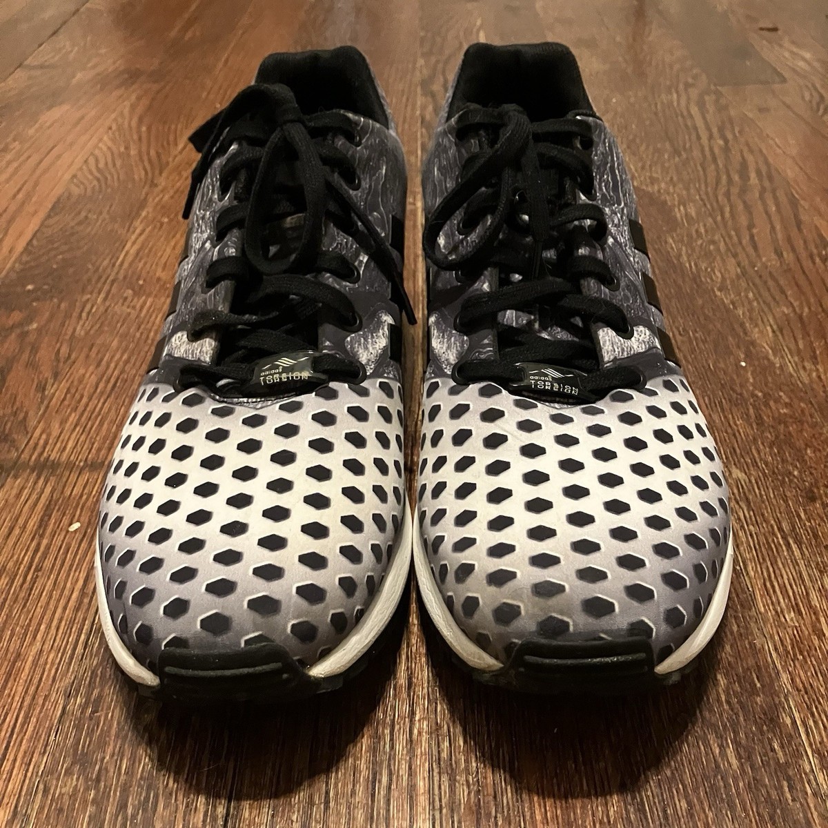 MENS ADIDAS ZX FLUX in colors BLACK / BLACK / FTW WHITE SIZE 13