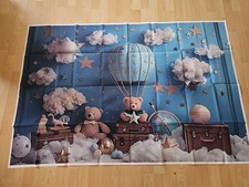 Hot Air Balloon Bear Baby Shower Photography Background Baby Boys One 5x3feet
