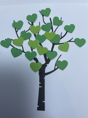 Grünes Herz Baum Projekt 1,5 cm Herzen zum Basteln Kunstkarte Scrapbooking