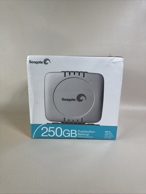 Seagate Pushbutton Backup External Hard Drive 250 GB Sealed