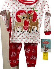 Rudolph The Red Nosed Reindeer Clarice Pjs 2 Piece Girls Infant Snug Fit 12 M