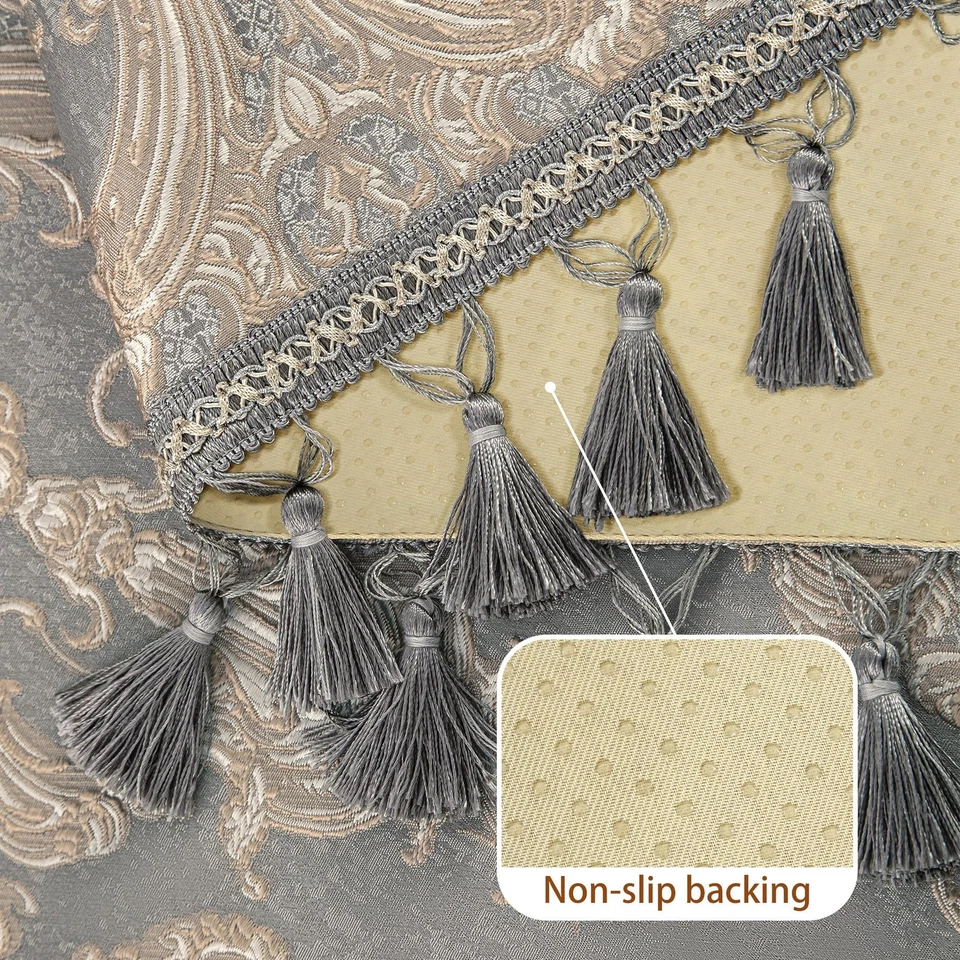 Juego de 2 fundas de reposabrazos de sofá de lujo, clásico damasco grueso chenilla antideslizante co... Foto 3 de 4