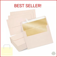 Best Paper Greetings A7 Envelopes - Blush Pink, 5.25 x 7.25 In, 50 Pack, Bronze 