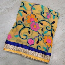 Exotic Traditional Punjabi Phulkari Hand Embroidered Bridal Wear Indian Dupatta