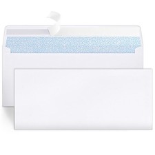 72 Pack Self-Seal Security Envelopes 4-1/8 X 9-1/2 Inches, White, 26LB
