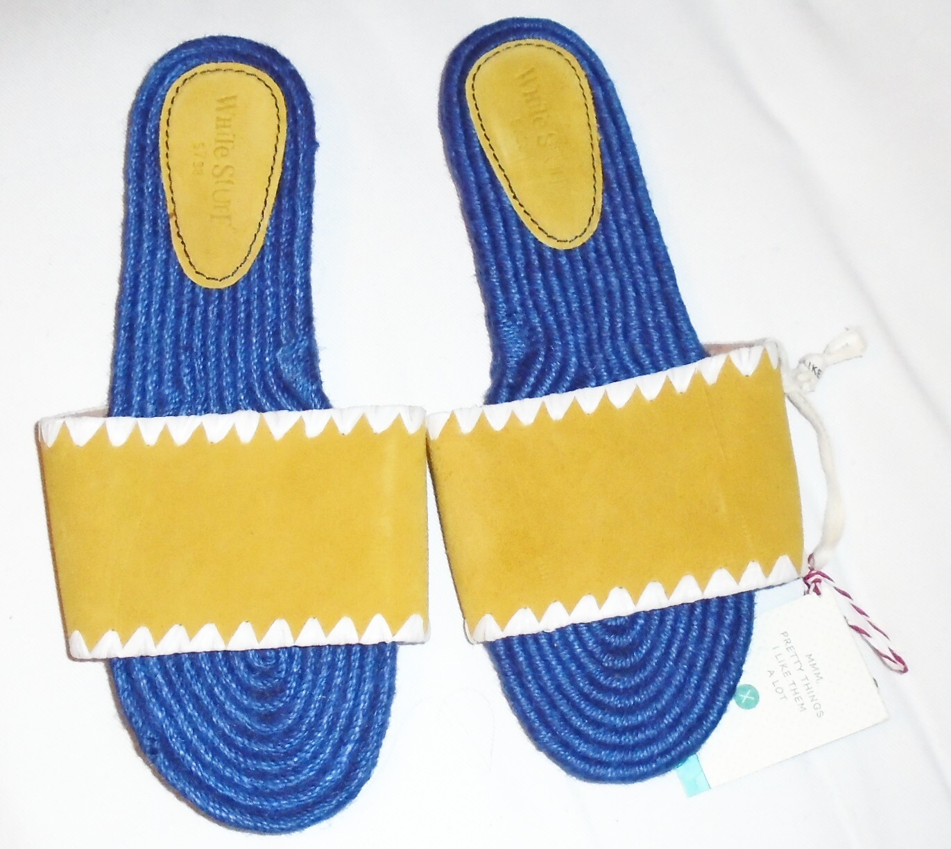 APL Ciabatte espadrillas Katrina White Stuff giallo blu taglia UK 5 EU 38 nuove etichette nuove con etichette