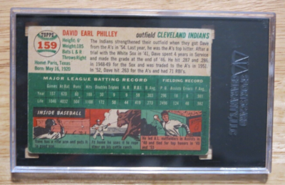 1970年代コーリー 1954 TOPPS A #159 Dave Philley Auth SGC AU832445 Deceased 2012