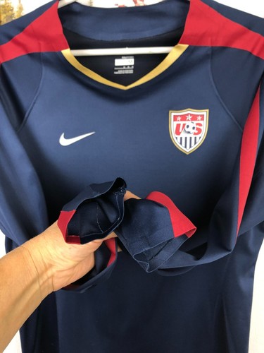 Vintage Nike USA Football Shirt Soccer Long Sleeve Jersey Woman Trikot Size M - Picture 7 of 13