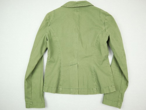 Elevenses Jacket Women 2 Green Solid Button Up Anthro Blazer Pockets Collar - Picture 8 of 8