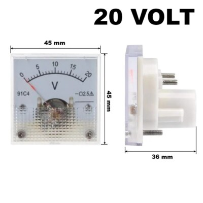 ANALOGES SPANNUNGSVOLTMETER 20V, 0-20V DC AUS PANEL GLEICHSTROM 