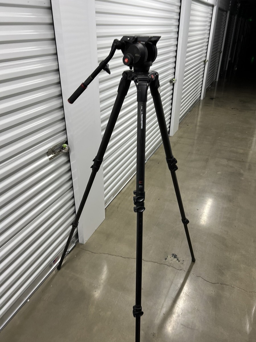 Manfrotto 504HD Pro Fluid Head On 536 MPRO Carbon Fiber 3-Stage