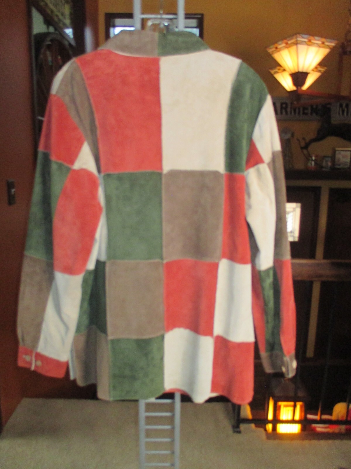 Vtg Brandon Thomas 1X 100% Suede Patchwork  Retro… - image 3