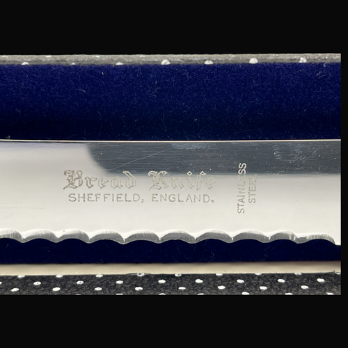 Vintage 1966 Sheffield Silbergriff Königsmuster Brotmesser - Bild 6 von 7