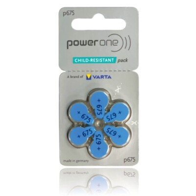 120 Cochlear Implant plus Hearing Aid Batteries by Powerone P675 675 Exp 06 2028