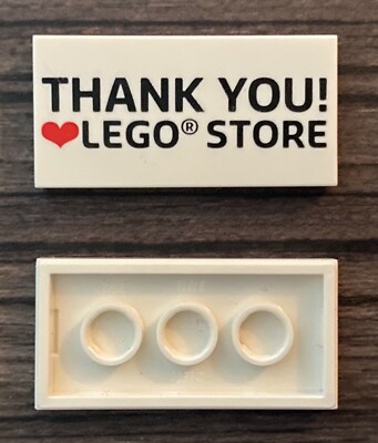 LEGO - THANK YOU! LEGO STORE - 2 x 4 flat white tile - LEGO Store Exclusive