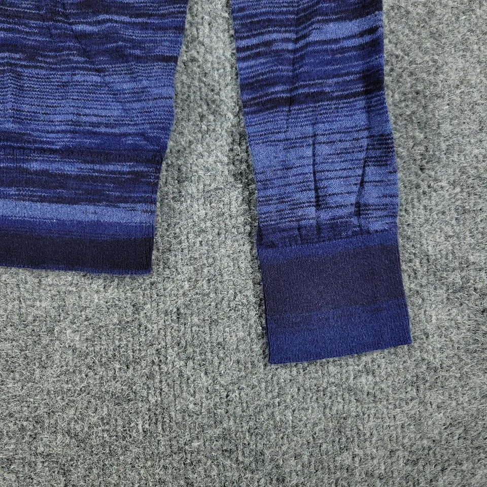 Suéter Guess Para Mujer XS Azul Rayas Tejido Cuello en V Manga Larga Elástico Pullover Foto 4 de 4