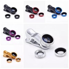Fish Eye Wide Angle Macro Camera Clip-on Lens