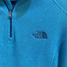 The North Face Fleece Zip Pullover Women's Large Light Blue Polartec Jacket