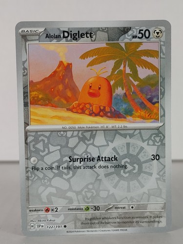 Alolan Diglett - Surging Sparks - 122/191 - Singles - Pokemon Reverse Holo - C - Imagen 8 de 11