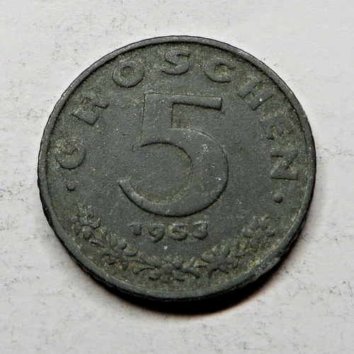 Austria 5 Groschen 1963 Zinc KM#2875