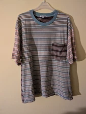 Uniqlo x J.W Anderson Striped Boxy T Shirt Size Large USED