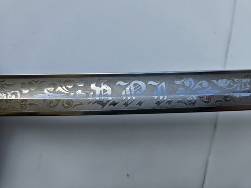 Vintage 1933 VPI M C Lilley & Co Officer’s Sword w/ Scabbard Engraved Named - Picture 19 of 24