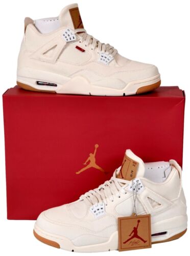 Jordan 4 Retro x Levi's White Denim Blank Tag - Size  | eBay