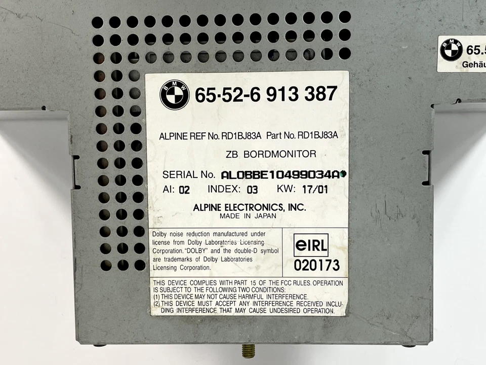 BMW E38 E39  Autoradio Display Wide Screen Navigation Bordmonitor 65 52 6913387 - Bild 4 von 4