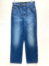 Express Straight Super High Rise Jeans Women's Size 6 R - Medium Wash Stretch