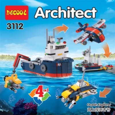 Architect Ocean Explorer - U-Boot Flugzeug 4 in 1 Bausteine & Steine