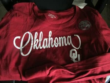 NWT J. AMERICA OKLAHOMA SOONERS L/S T SHIRT MAROON WOMENS MEDIUM