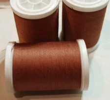 Coats & Clark XP Polyester Sewing Thread Lot 3 spools 250 yd ea BRIGHT RUST
