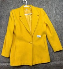 Vintage Braetan Womens Coat Blazer Wool Blend Yellow Button 5/6 USA Made