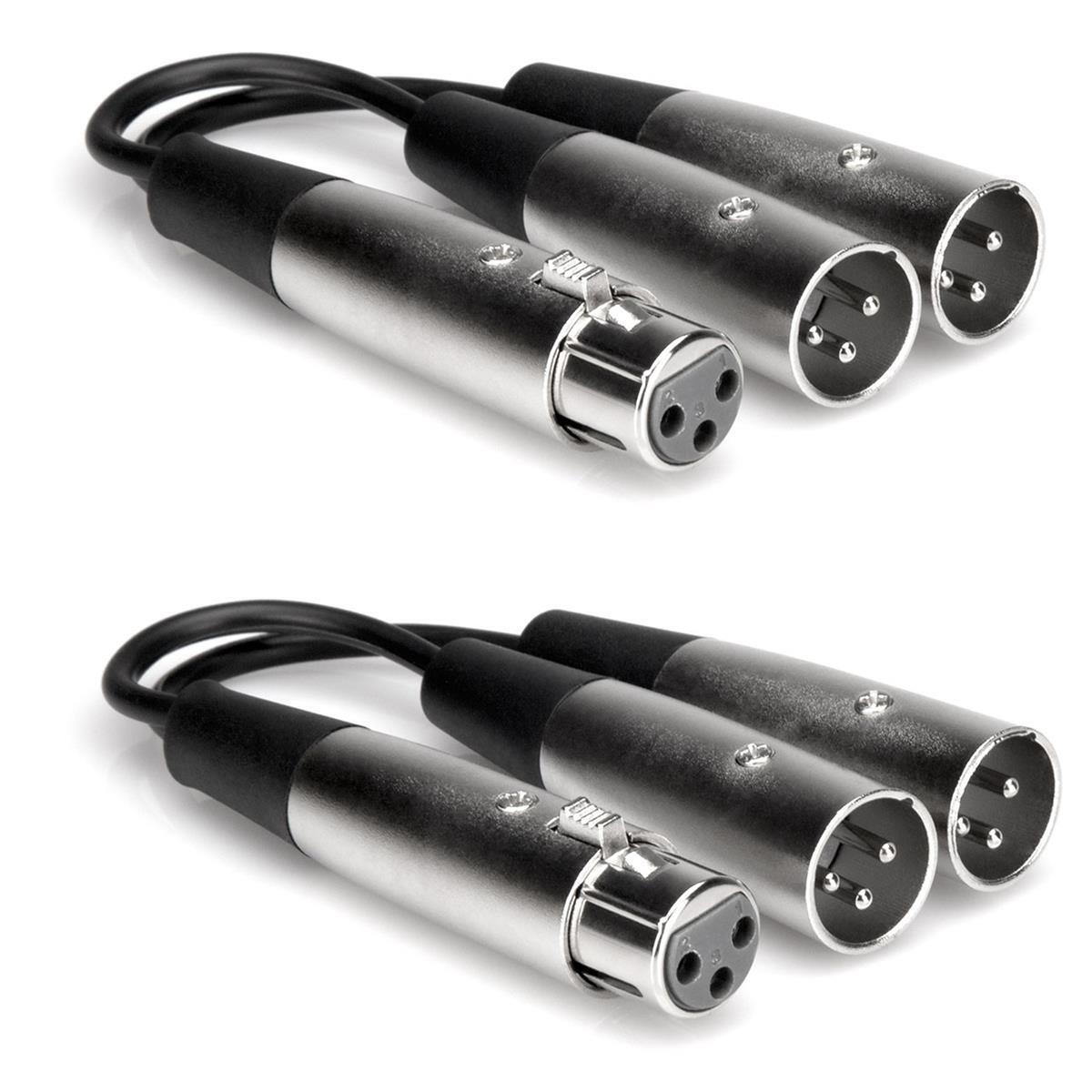Технология Hosa 2x 3-контактный разъем XLR к 2-контактному разъему XLR Y-образный кабель 6 #YXM121 2