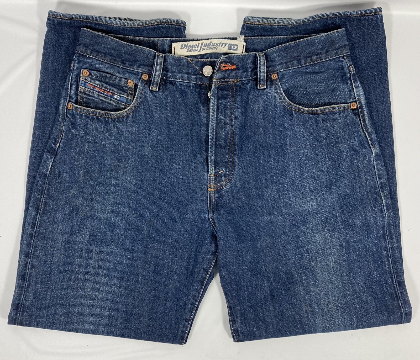 Diesel Industry Jeans Straight Leg Button Fly Regulated RR55 Denim Men