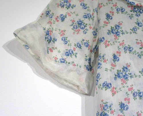 ANTIKES VINTAGE TAGESKLEID 20ER JAHRE DROP WAIST BAUMWOLLE BLUMEN ORGANDY ART DECO M F4 - Bild 8 von 19