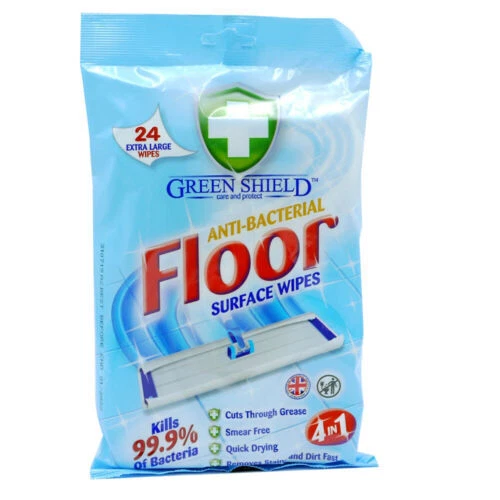 GREENSHIELD Green Shield Wipes Antibacterial 4 in 1 Bulk Floor Surface Cleaning 12/24 Packs