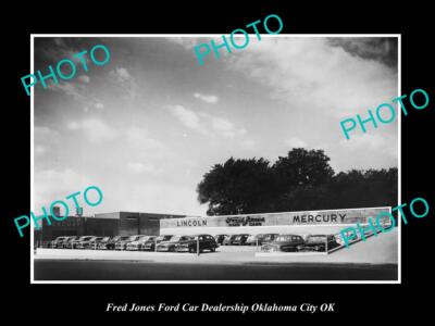 OLD LARGE HISTORIC PHOTO OKLAHOMA CITY OK USA FRED JONES FORD CAR DEALERSHIP 3