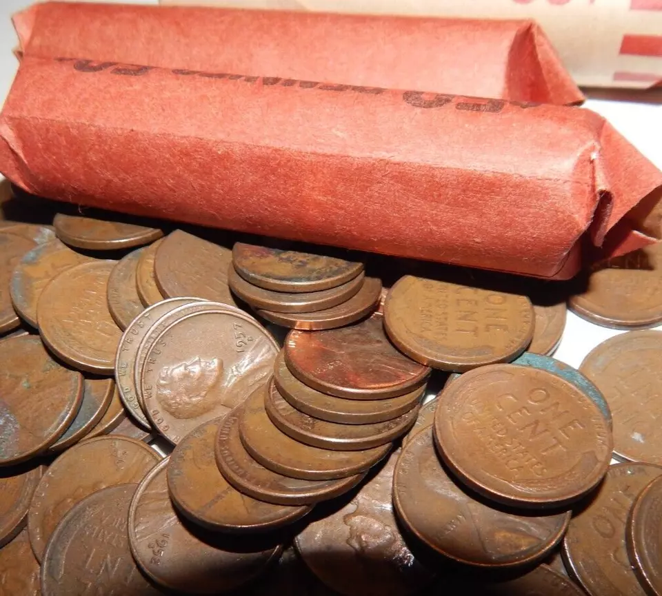 ONE WHEAT PENNY ROLL - 50 PENNIES PER ROLL ******** FREE SHIPPING ******* - Image 4 of 4