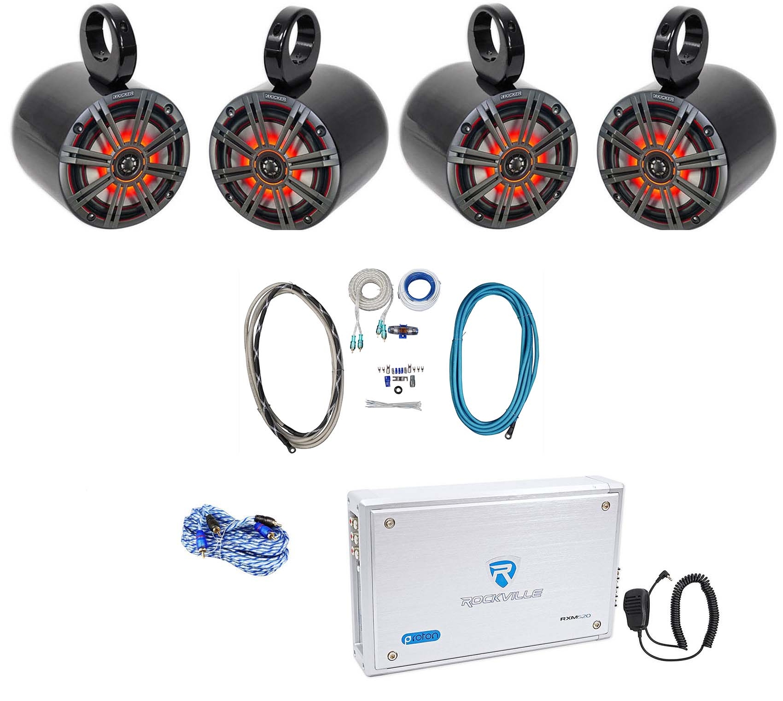 4 Светодиодных динамика для морского вейкборда KICKER 45KM654L 65 мощностью 780 Вт 4-канальный усилитель Комплект усилителей 105890₽