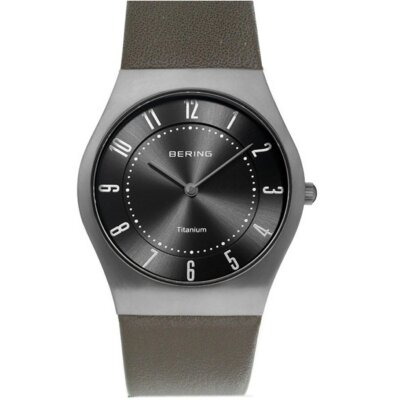 Bering Damen Uhr Armbanduhr Titan Slim Classic 11935-079 Leder