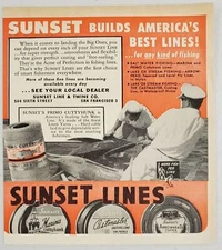 1946 Print Ad Sunset Primo Cuttyhunk Saltwater Fishing Lines San Francisco,CA