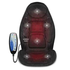 Snailax Cushion Heat Vibration Back Massager SL262M Memory Foam Car Chair Office