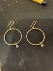 L Frank authentic custom made 18 carat yellow gold hoop earrings w/diamonds — photo 1