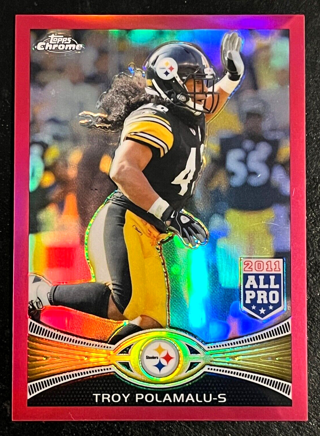 2012 Topps Chrome Troy Polamalu Pink Refractor All Pro SP  #'d 42/399